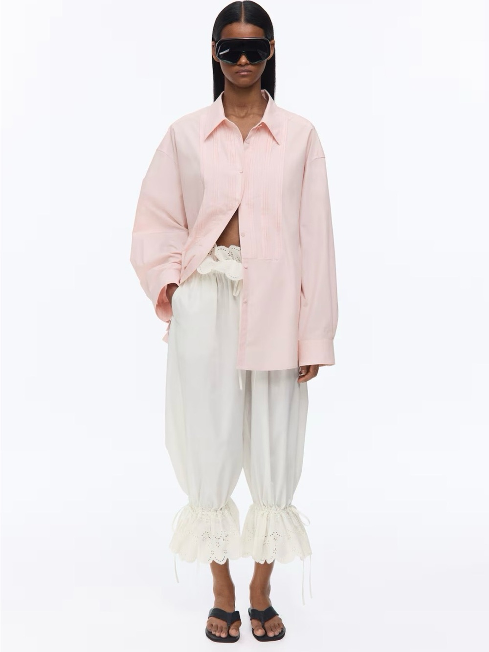 Livia Nunes H&M Cropped Anglais Balloon Trousers Sz XL (cream) NWT ...SOLD OUT